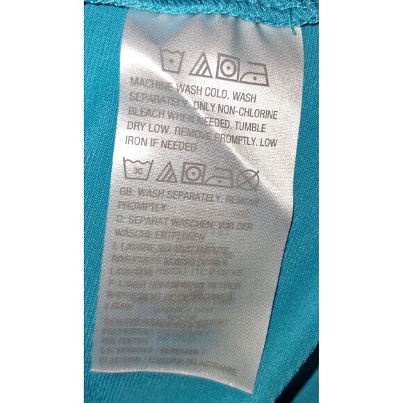 Susan Graver Blue Green Geometric Cardigan & Tank Twin Set Large Women’s Knit - Picture 9 of 12